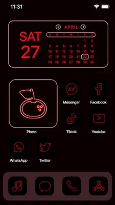 Wow Red Neon Theme - Icon Pack android App screenshot 5